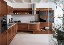 آشپزخانه با طرح چوب
